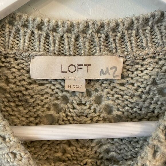 Knitted Crochet Crew Neck Bohemian Chic Cottagecore Green Sweater - Picture 4 of 6